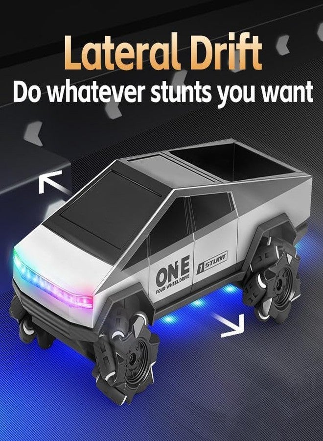 Bhavenu Remote Control Cybertruck Style Stunt Car for Kids | 2.4GHz Drift & Side Driving RC Toy with LED Lights (Multicolor) - Image 5